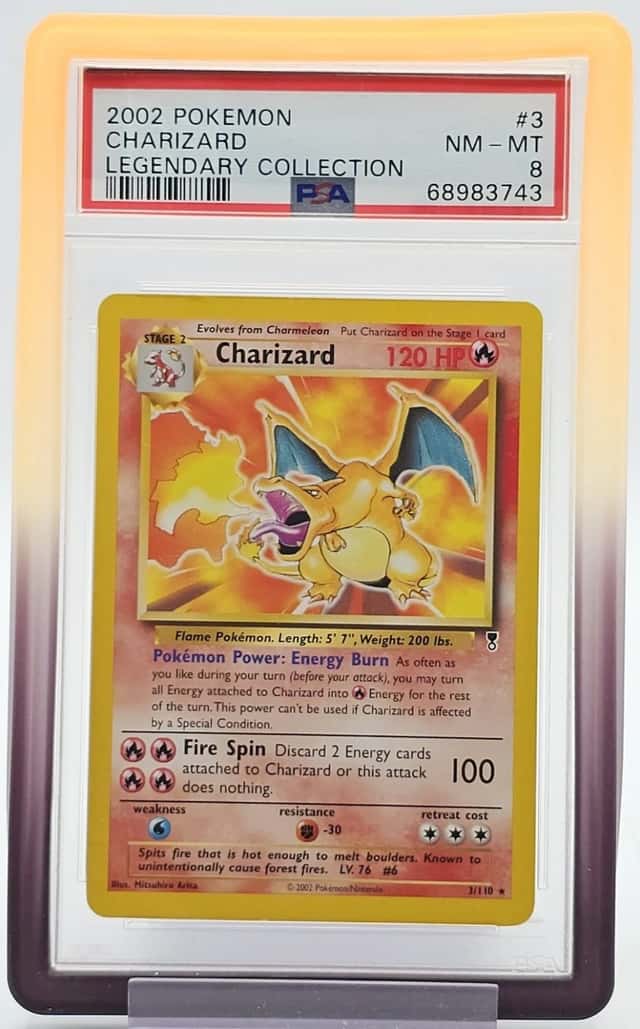 CHARIZARD 2002 POKEMON LEGENDARY COLLECTION #3 PSA 8 Q7217-2