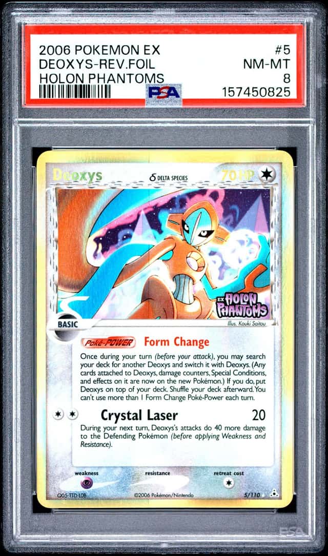 Pokemon Deoxys Reverse Holo EX Holon Phantoms 5/110 PSA 8