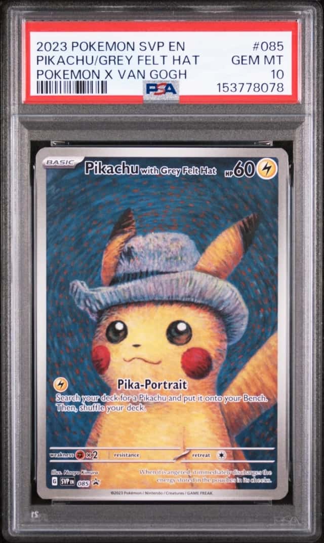 2023 POKEMON SVP EN-SV BLACK STAR PROMO #085 PIKACHU WITH GREY FELT HAT PSA 10