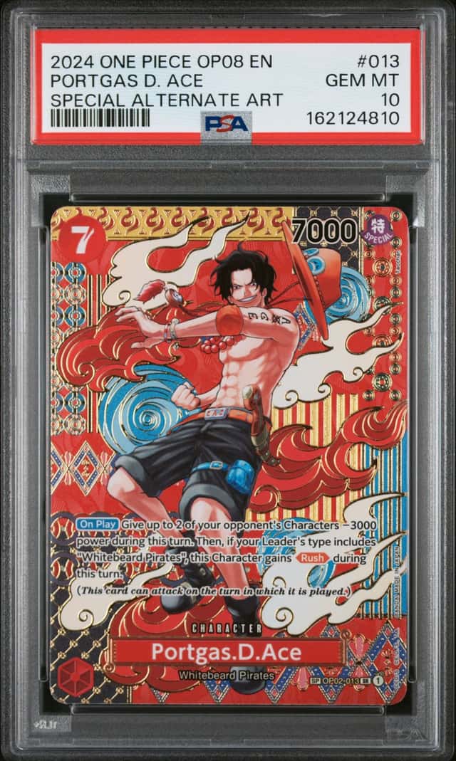 2024 One Piece OP08 EN Special Alternate Art #013 Portgas D Ace PSA 10 GEM MINT