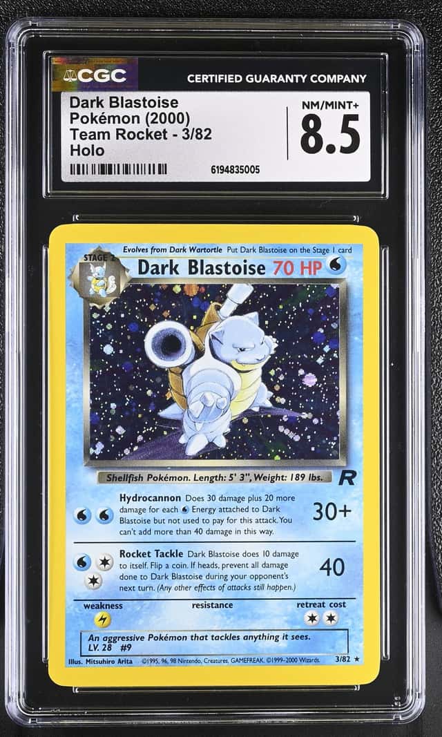 2000 Pokemon Team Rocket Holo Dark Blastoise #3 CGC 8.5 NM-MT+