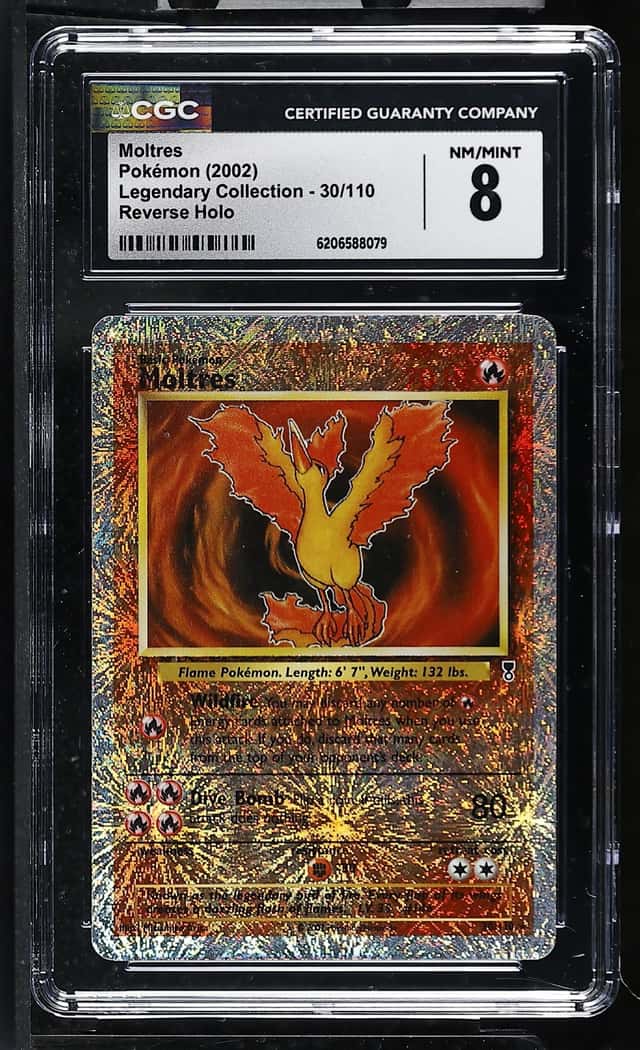 2002 Pokemon Legendary Collection Reverse Holo Moltres #30 CGC 8 NM-MT