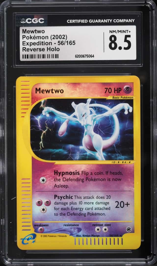 2002 Pokemon Expedition Reverse Holo Mewtwo #56 CGC 8.5 NM-MT+