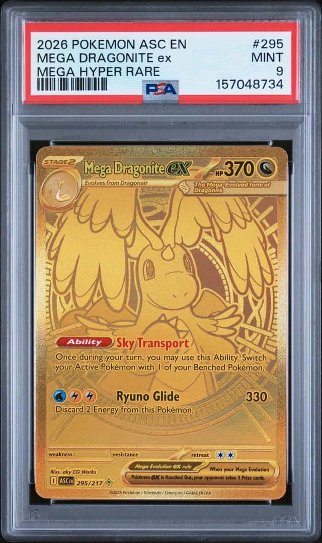 2026 Pokemon ASC EN Mega Hyper Rare #295 Mega Dragonite ex PSA 9