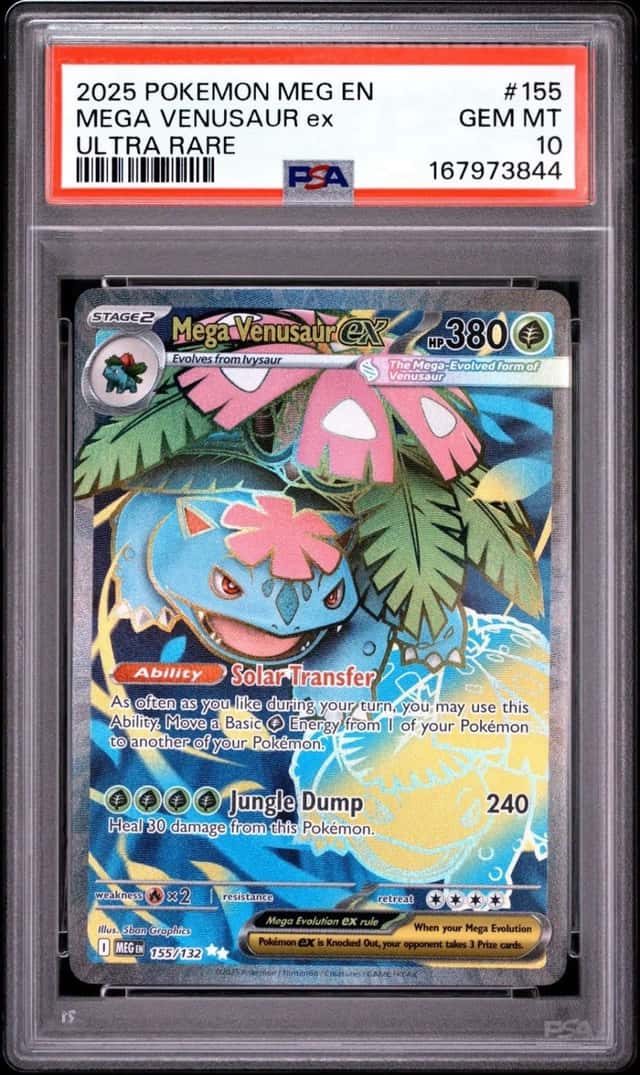 2025 Pokemon Mega Venusaur EX 155/132 Ultra Rare Mega Evolution PSA 10 💎