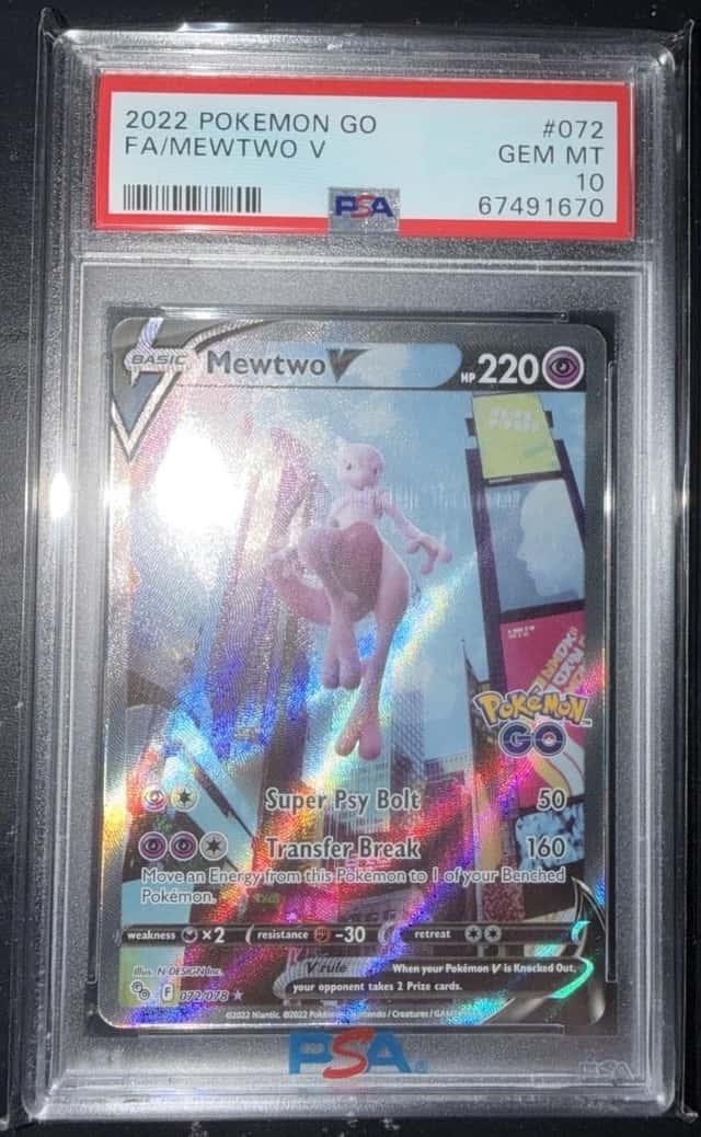 Pokemon PSA 10 Mewtwo V Full Art Holo 072/078 Pokemon GO 2022 Ultra Rare