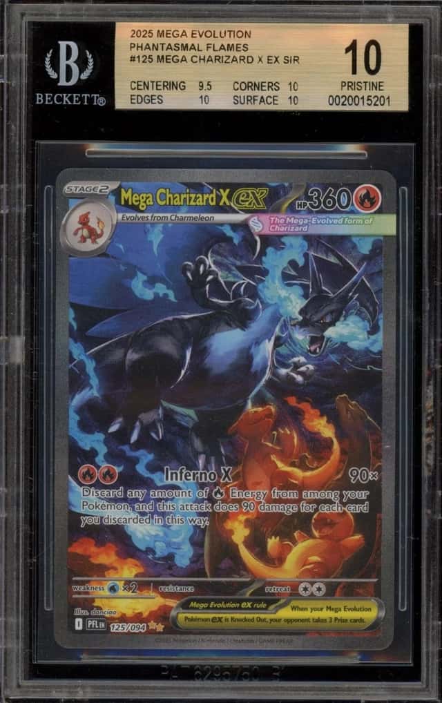 Pokemon Mega Charizard X ex SIR Phantasmal Flames 125 BGS 10 Gem Mint