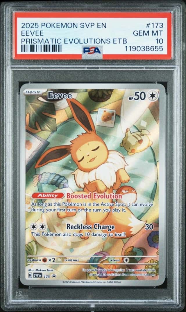 EEVEE 2025 POKEMON SVP EN PRISMATIC EVOLUTIONS ETB PROMO #173 PSA 10