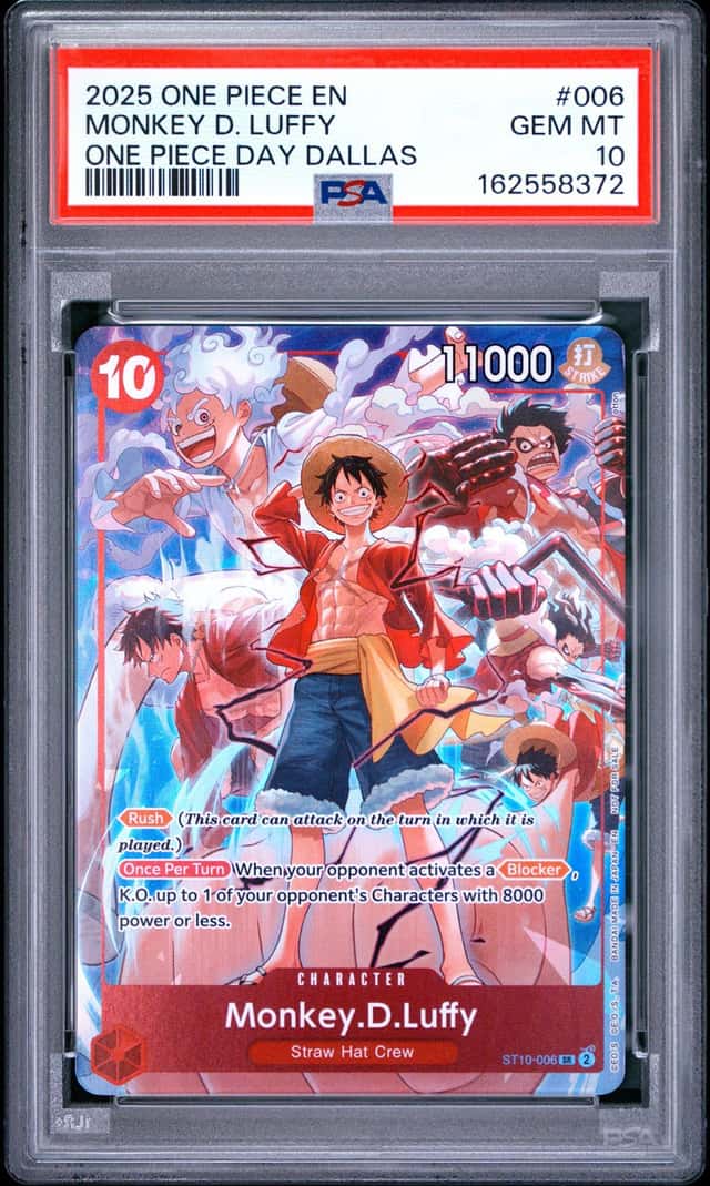 2025 ONE PIECE PROMOS ONE PIECE DAY DALLAS #006 MONKEY D. LUFFY PSA 10