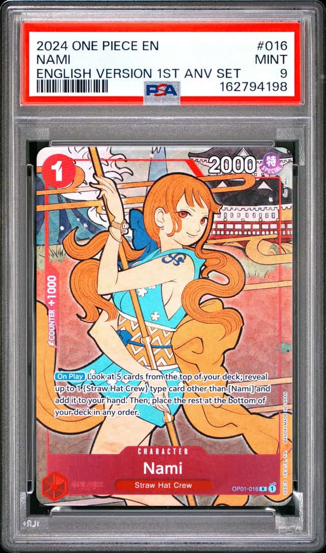 2024 ONE PIECE ENGLISH VERSION 1ST ANNIVERSARY SET #016 NAMI PSA 9