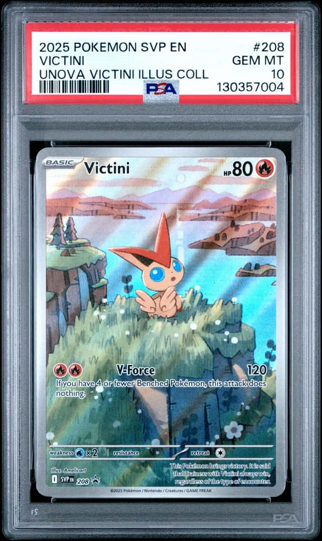 Pokemon 2025 Victini 208/SVP Promo Unova Victini Illustration GEM MINT PSA 10