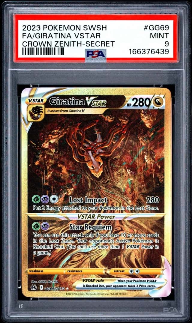 Pokemon Giratina Vstar Sword Shield Crown Zenith GG69/GG70 Secret Rare PSA 9