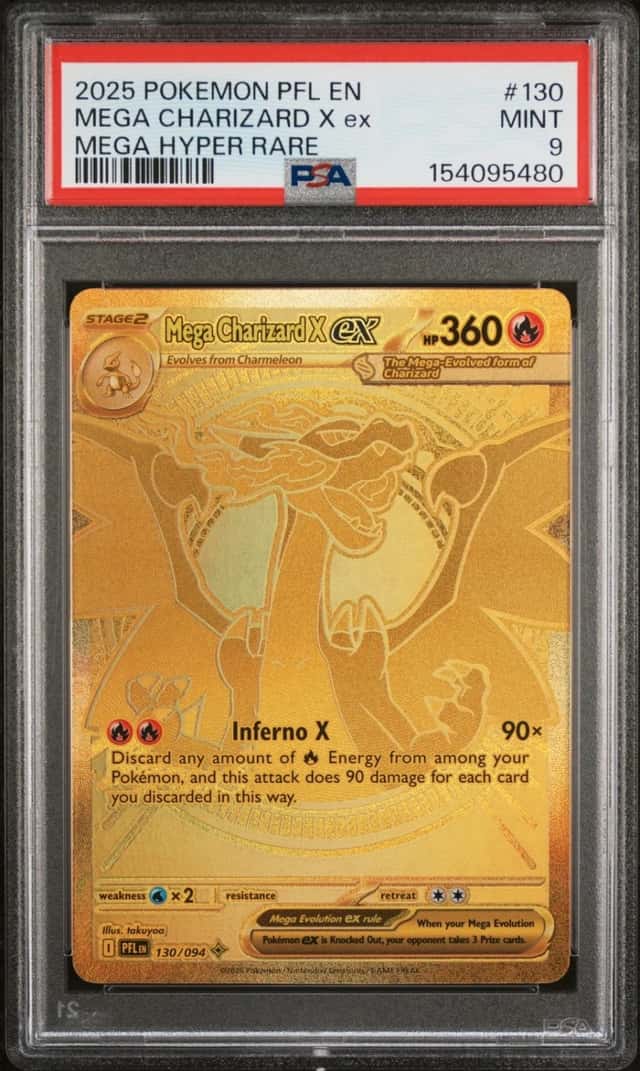 Pokemon Mega Charizard X ex Phantasmal Flames 130/094 Mega Hyper Rare PSA 9