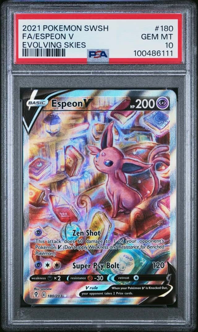 Pokemon Espeon V Evolving Skies Full Alt Art 180/203 PSA 10 Gem Mint