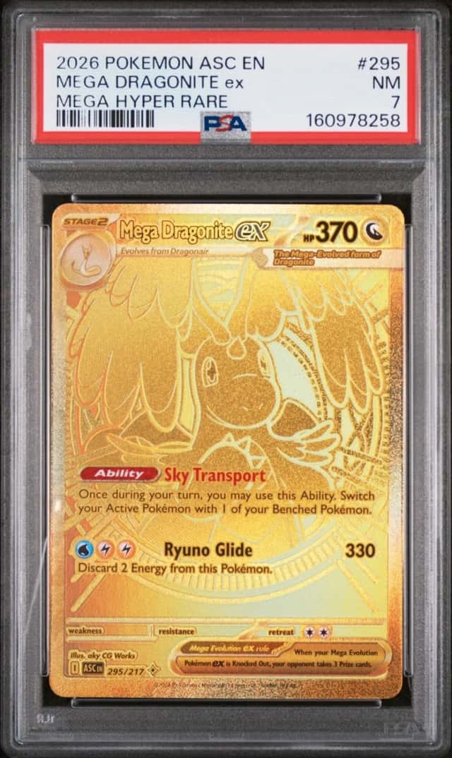 2026 POKEMON ASC EN-ASCENDED HEROES MEGA HYPER RARE #295 MEGA DRAGONITE EX PSA 7