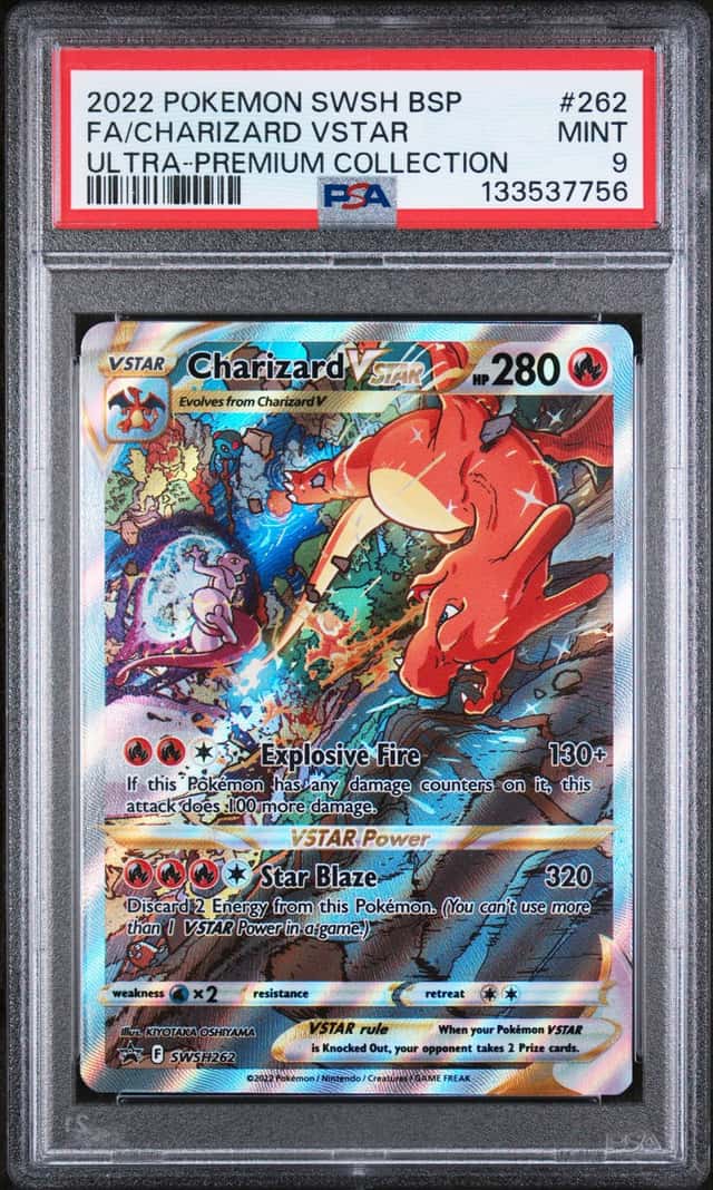 2022 POKEMON SWSH BLACK STAR PROMO CHARIZARD UPC #SWSH262 CHARIZARD VSTAR PSA 9
