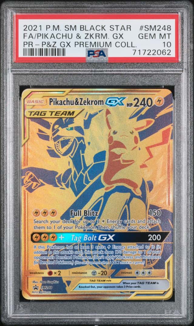 PIKACHU & ZEKROM GX 2021 POKEMON SM BLACK STAR PROMO SM248 PROMO PSA 10 Q0027