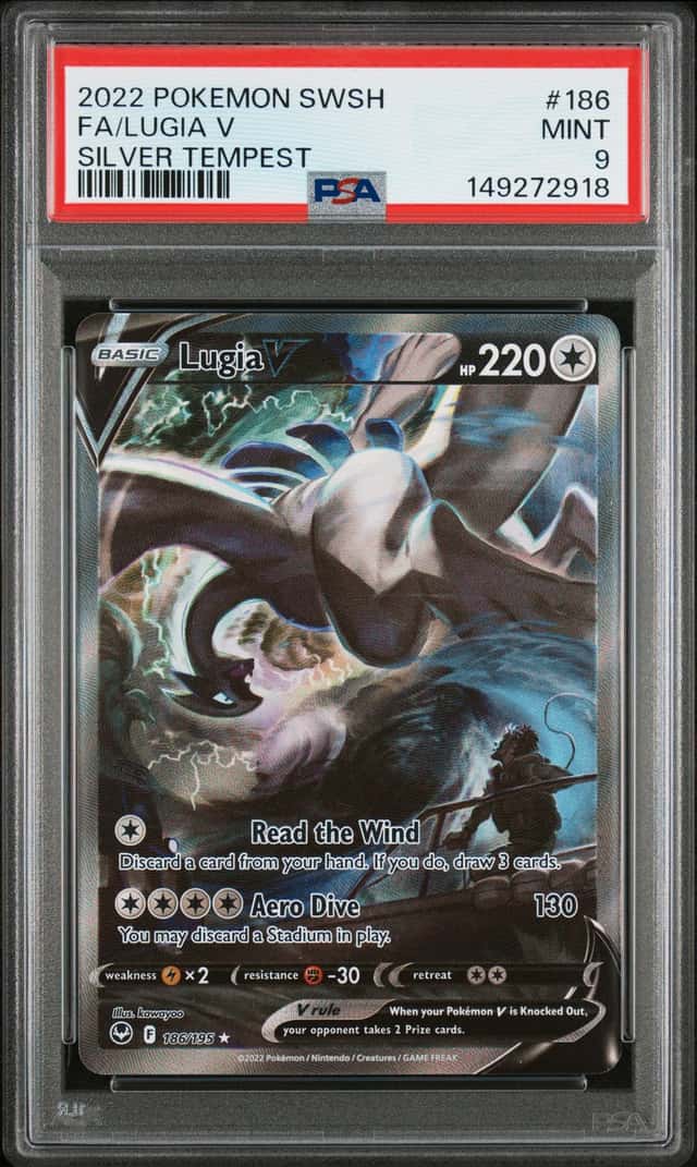 2022 Pokemon SWSH Silver Tempest #186 FA Lugia V PSA 9 MINT