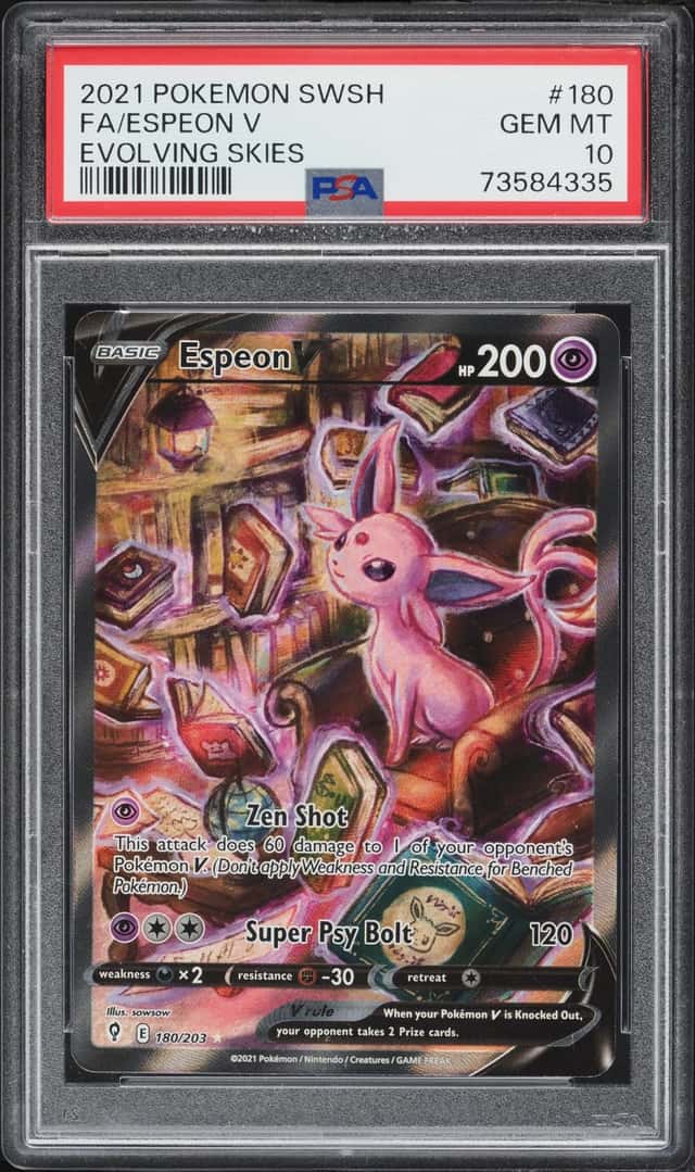2021 Pokemon Sword & Shield Evolving Skies Alt Art Espeon V #180 PSA 10 GEM MINT