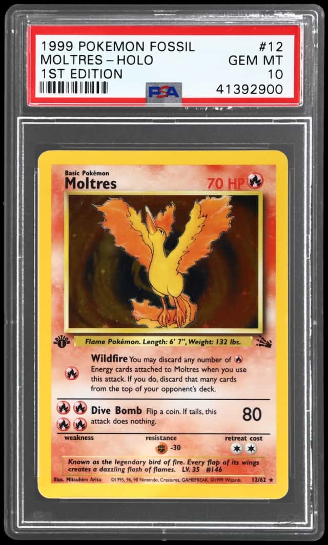 1999 Pokemon Fossil 1st Edition Holo Moltres #12