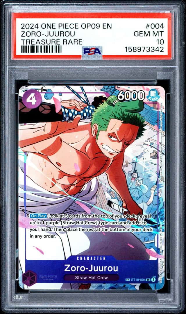 2024 ONE PIECE OP09-EMPERORS IN THE NEW WORLD TREASURE RARE ZORO-JUUROU PSA 10