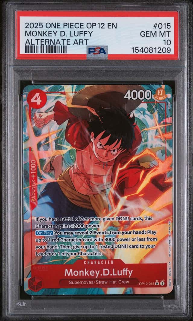 2025 One Piece OP12 EN Alternate Art #015 Monkey D Luffy PSA 10 GEM MINT