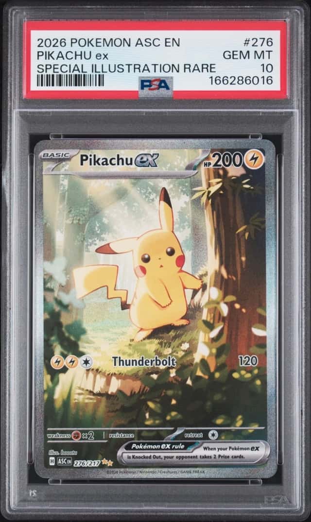 2026 POKEMON ASCENDED HEROES SPECIAL ILLUSTRATION RARE #276 PIKACHU EX PSA 10