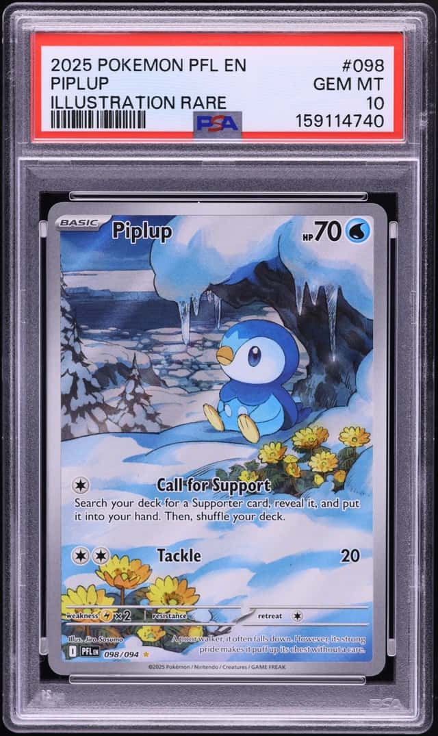 2025 Pokemon Mega Evolution Phantasmal Flames IR Piplup #98 PSA 10 GEM MINT