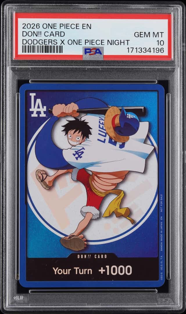 2026 DODGERS x ONE PIECE NIGHT MONKEY D LUFFY DON!! CARD PROMO PSA 10