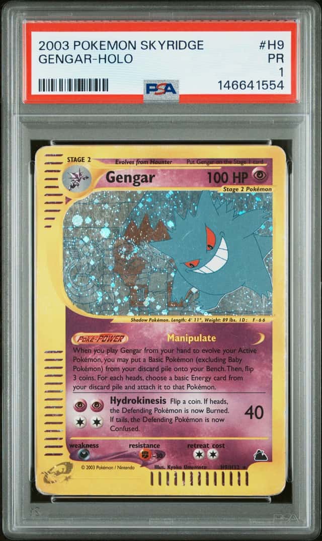 2003 Pokemon Skyridge #H9 Gengar Holo PSA 1 PR