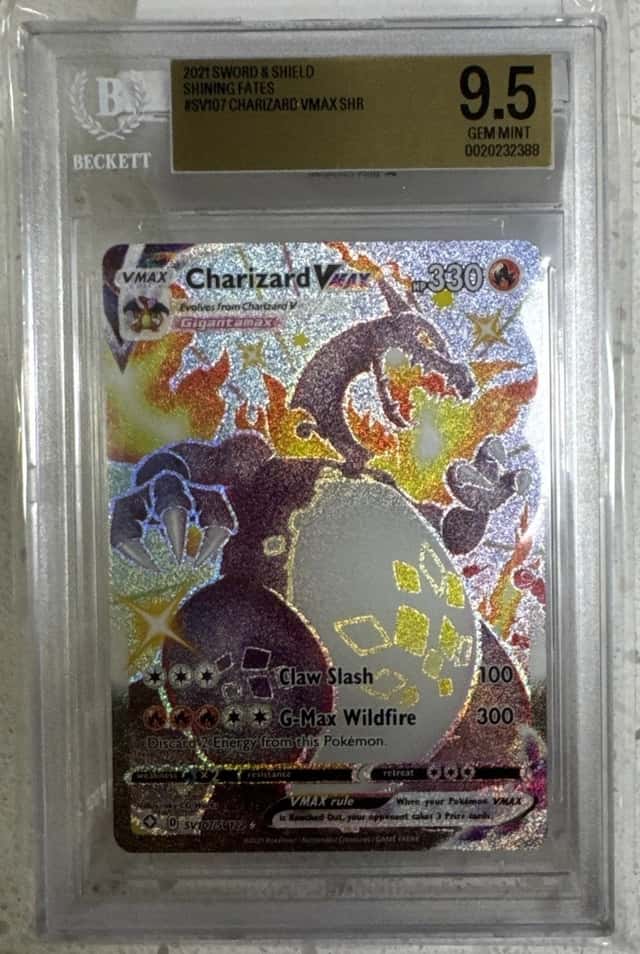Pokemon TCG - Charizard VMAX SV107/SV122 Shining Fates Shiny Vault 💎 BGS 9.5 💎