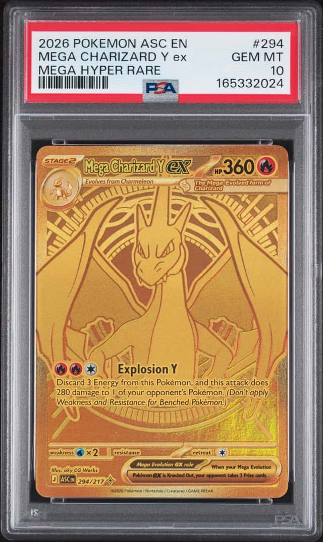 Pokemon Mega Charizard Y ex Me: Ascended Heroes 294/217 MHR Holo EN PSA 10