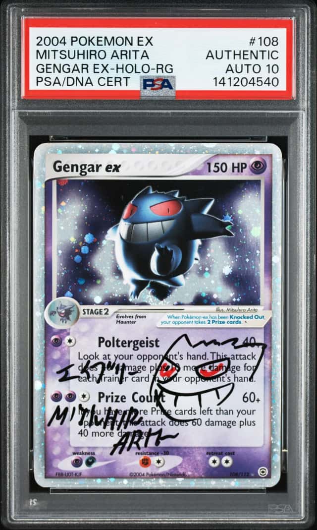 MITSUHIRO Arita Signed 2004 Pokemon Ex RG #108 Gengar Holo PSA/DNA AUTO 10