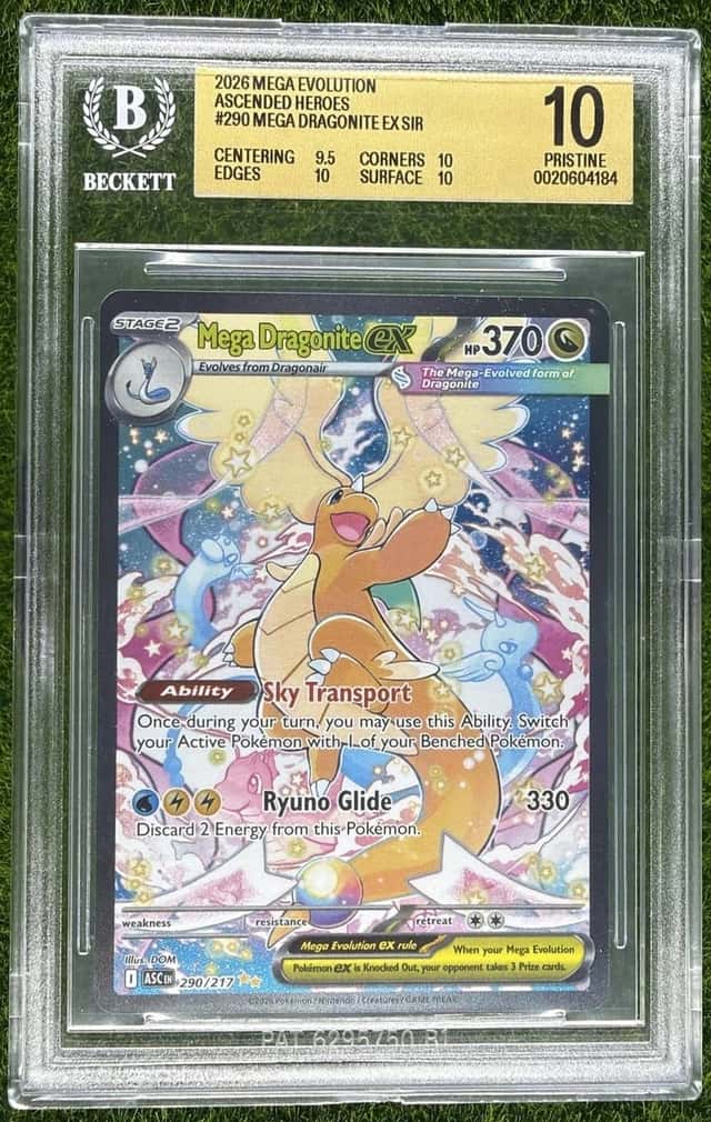 Mega Dragonite ex BGS 10 Pristine 2026 Pokemon Ascended Heroes #290/217 SIR 4184