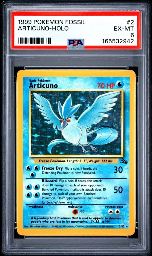 1999 POKEMON FOSSIL #2 ARTICUNO-HOLO PSA 6