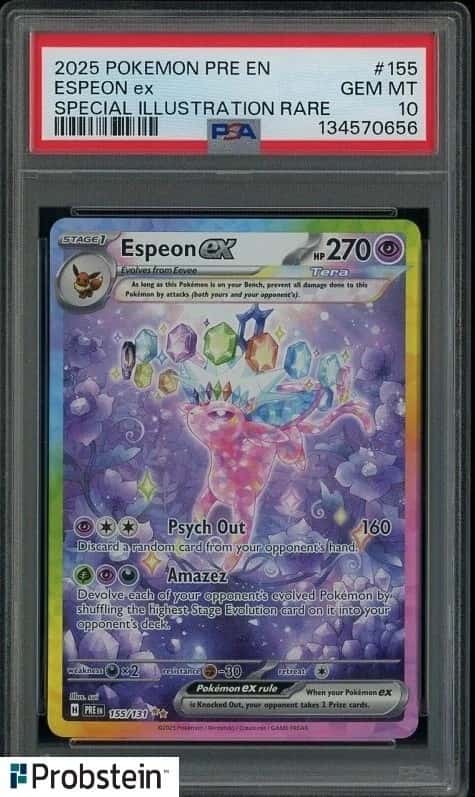 2025 Pokemon PRE EN Special Illustration Rare #155 Espeon ex PSA 10 GEM MINT