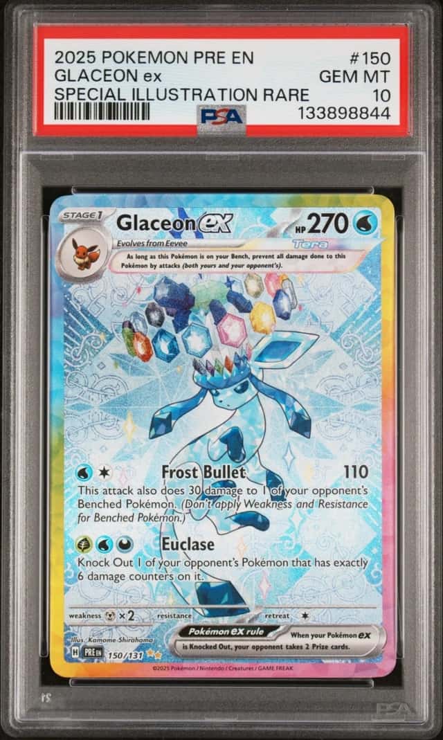 Pokemon Glaceon ex Prismatic Evolutions 150/131 Special Illustration Rare PSA 10