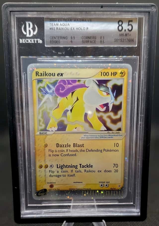 Raikou ex – 2004 EX Team Magma vs Team Aqua #92/95 – BGS 8.5