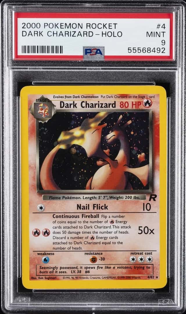 2000 POKEMON ROCKET #4 DARK CHARIZARD-HOLO PSA 9