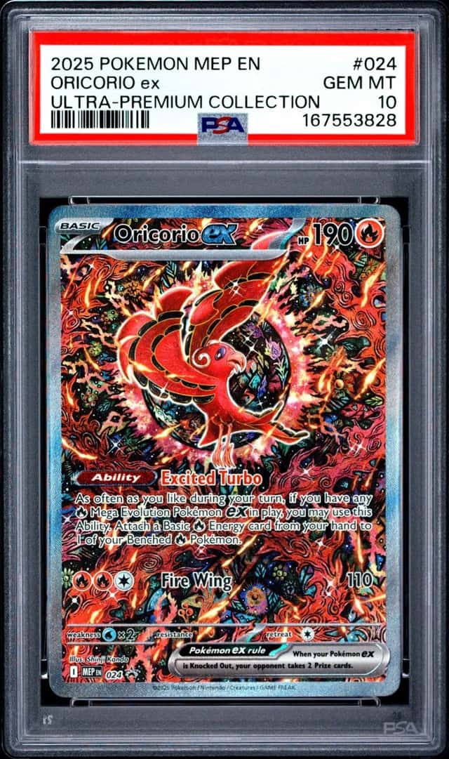 2025 POKEMON MEP EN-ME BLACK STAR PROMO #024 ORICORIO EX PSA 10