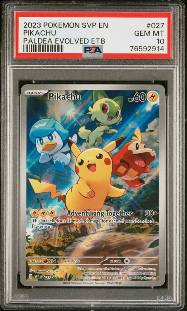 2023 POKEMON SVP EN-SV BLACK STAR PROMO #027 PIKACHU PSA 10