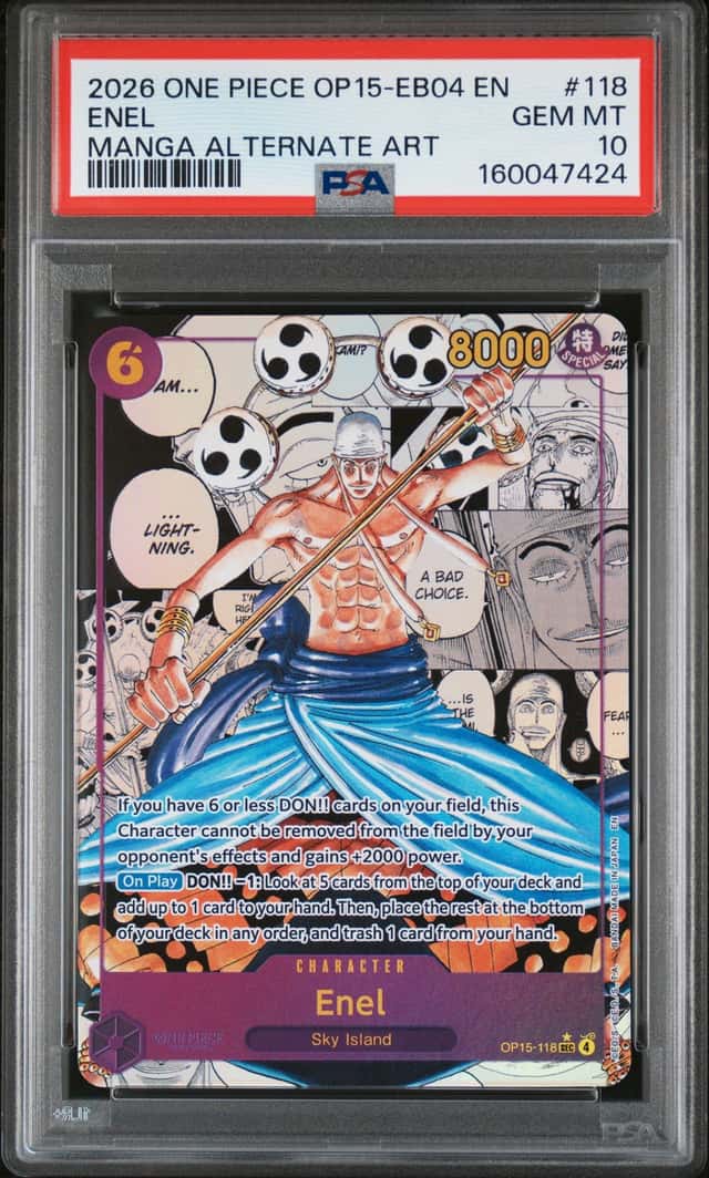 2026 One Piece OP15-EB04 EN Manga Alternate Art #118 Enel PSA 10 GEM MINT