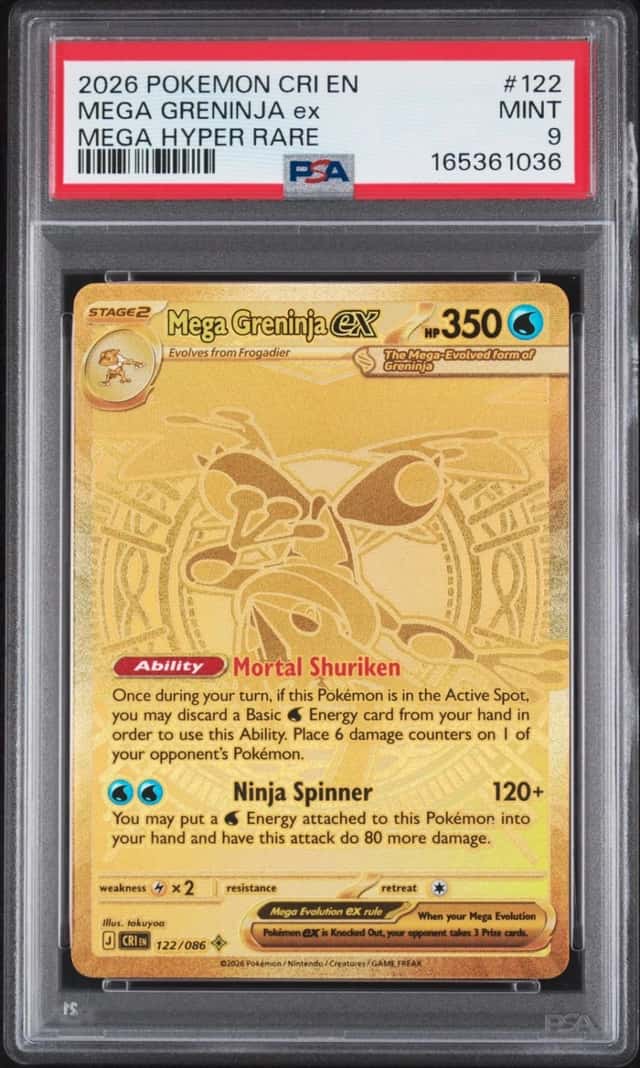 2026 POKEMON CRI EN-CHAOS RISING MEGA HYPER RARE #122 MEGA GRENINJA EX PSA 9