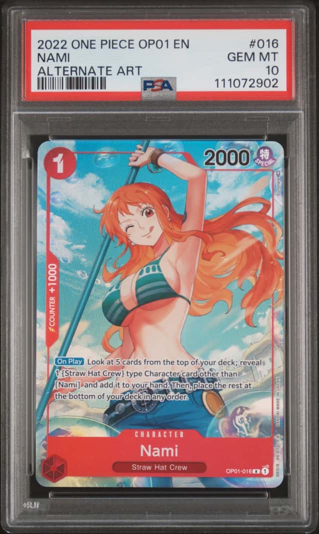 2022 One Piece Romance Dawn Alt Art Nami #OP01-016 PSA 10 GEM MINT
