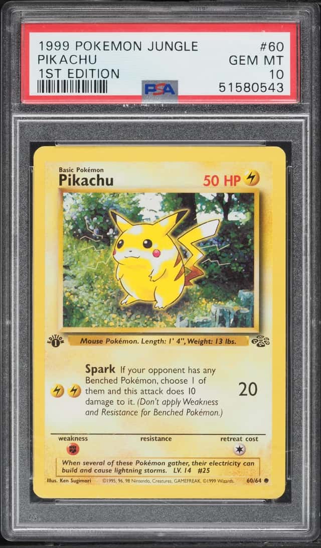 1999 Pokemon Jungle 1st Edition Pikachu #60 PSA 10 GEM MINT