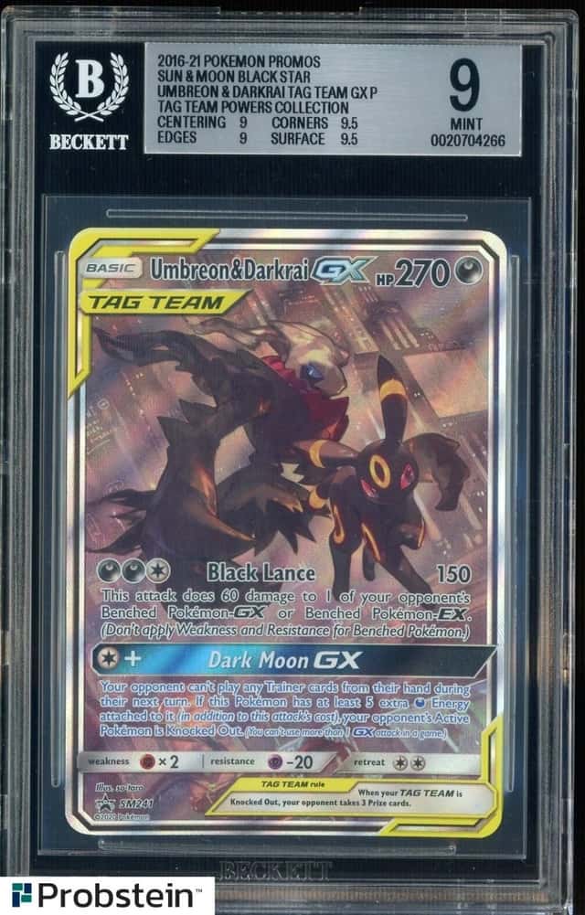 2016 Pokemon Sun & Moon Umbreon & Darkrai GX Black Star Promo SM241 BGS 9 MINT