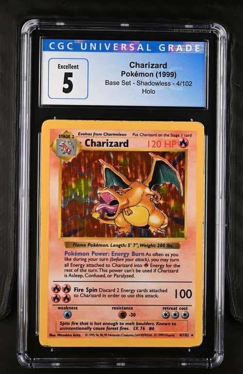 Wizards of the Coast Pokemon TCG Charizard 4/102 Shadowless Holo CGC 5 1999