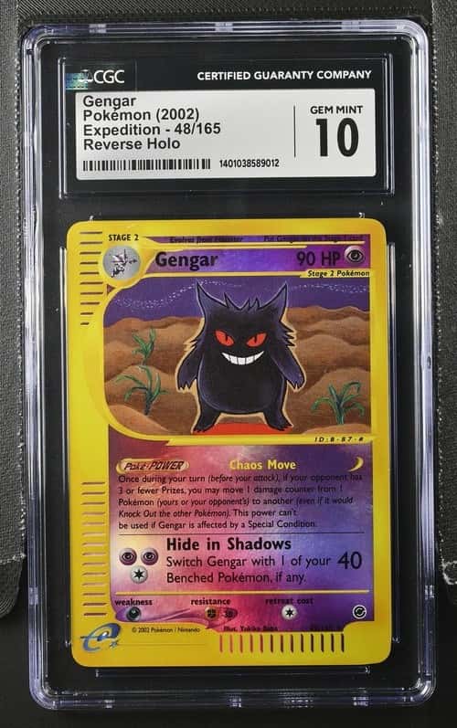 2002 Pokemon GENGAR #48/165 Expedition Reverse Holo Rare English CGC 10