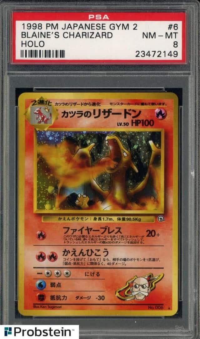 1999 Pokemon Japanese Gym 2 #6 Blaine's Charizard Holo PSA 8 NM-MT