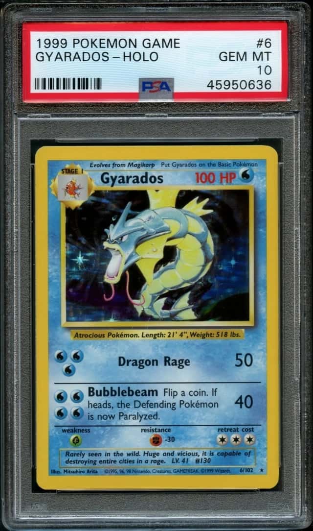 💎 Pokemon Holo Gyarados #6 | PSA 10 - Gem Mint | Base Unlimited 1999 💎